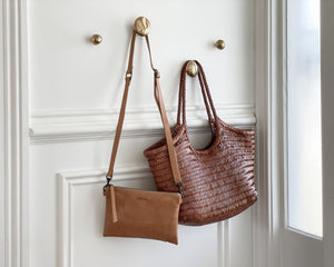 Juju & Co | Woven Leather Cove Bag | Amber