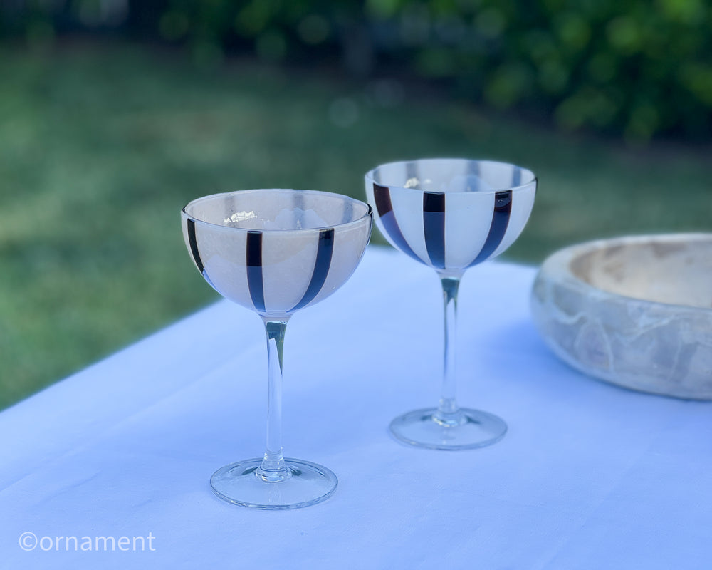 Cocktail Coupe Glass | Nude / Black Set of 2