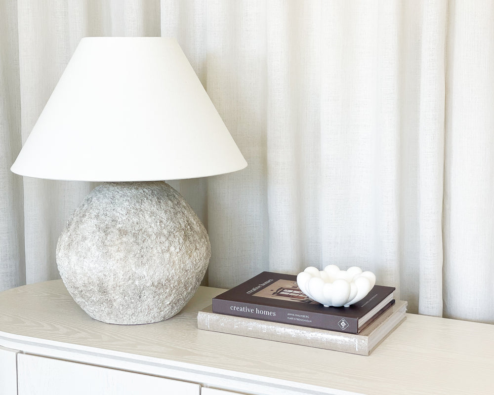 Atlantis Textured Table Lamp & Linen Shade