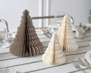 Standing Paper Tree Christmas Decoration | Ivory | 24cm