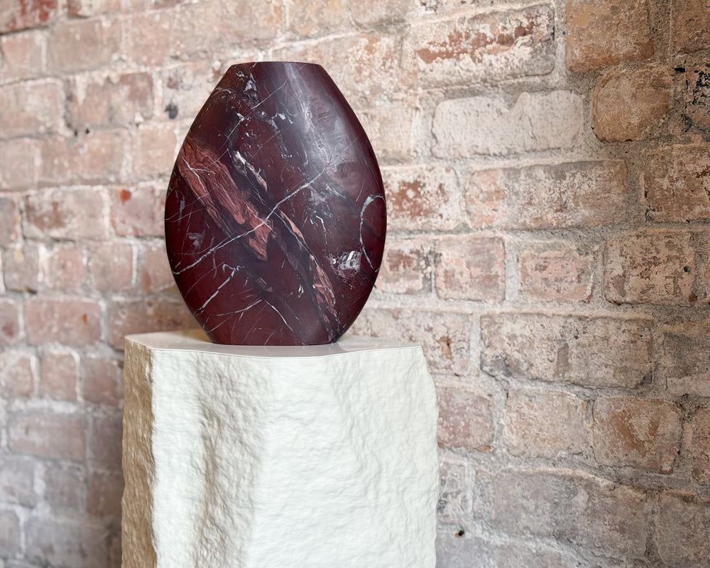 Rosso Marble Vase | Teardrop