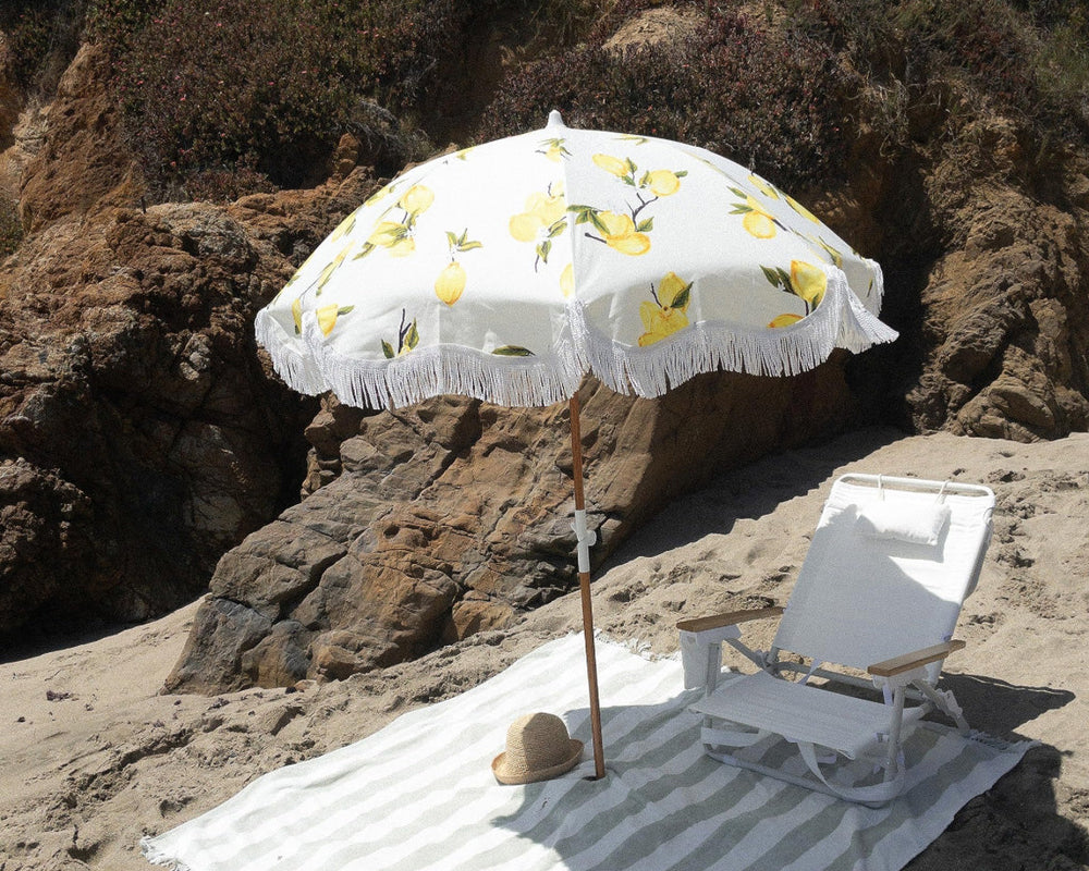 Business & Pleasure | Holiday Beach Umbrella | Vintage Lemons