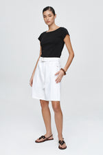 Marle | Belted Jean Short | Blanc