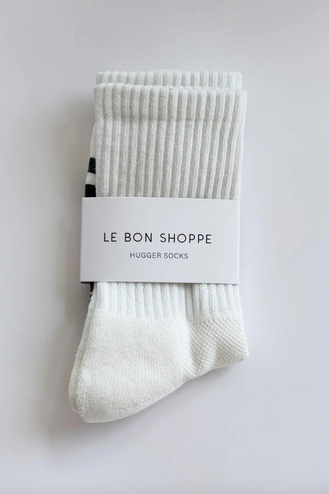 Le Bon Shoppe | Hugger Socks | White/Black