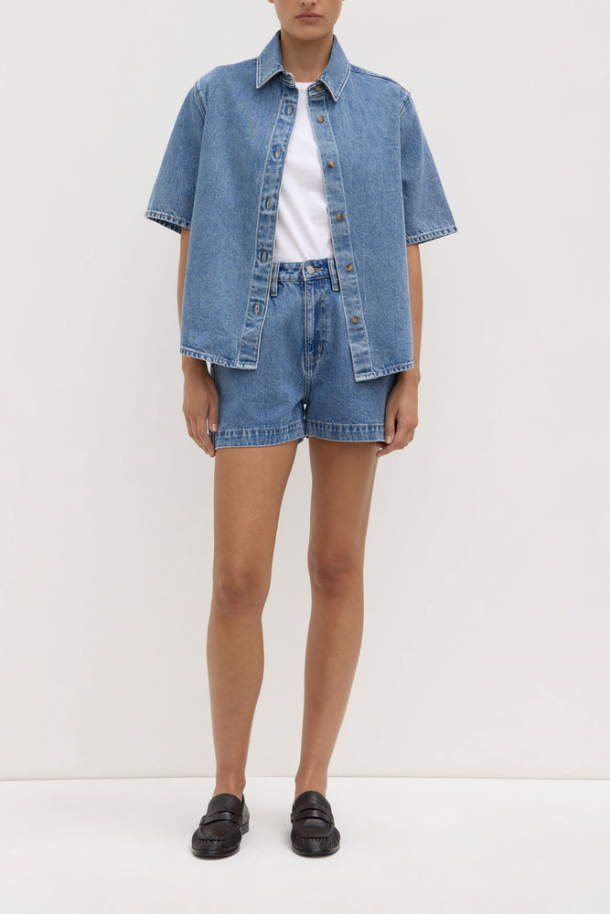 Assembly Label | Boxy Denim Short | Darkstone