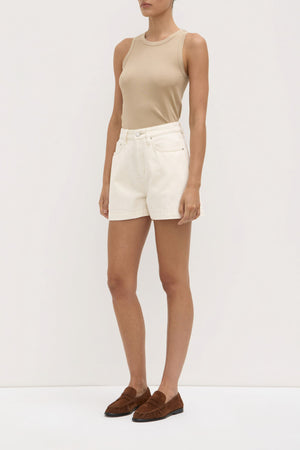 Assembly Label | Boxy Denim Short | Ecru