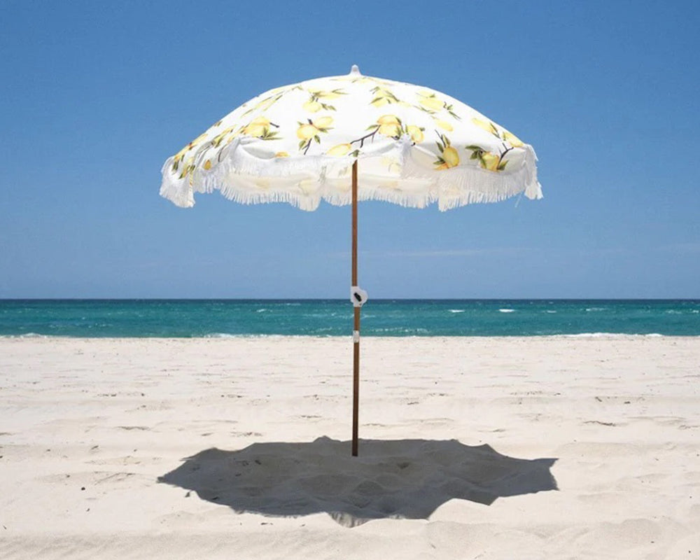 Business & Pleasure | Holiday Beach Umbrella | Vintage Lemons