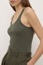 Assembly Label | Charlie Rib Tank | Moss