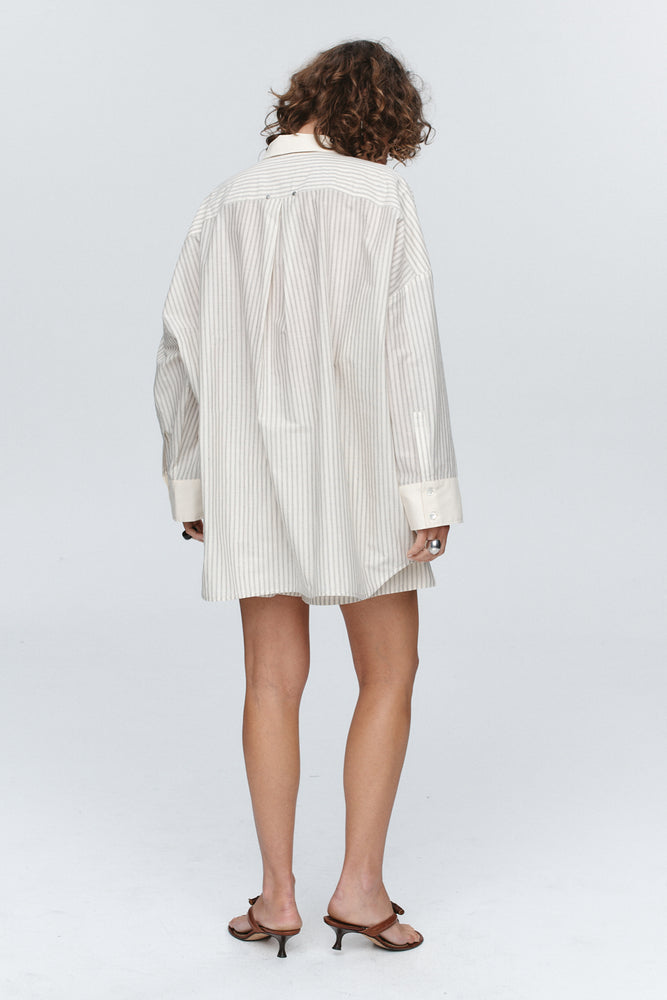 Marle | Edie Shirt | Grey Stripe