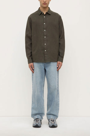 Assembly Label | Everyday Mens Linen Long Sleeve Shirt | Sorrel