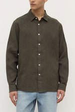 Assembly Label | Everyday Mens Linen Long Sleeve Shirt | Sorrel