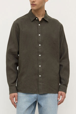 Assembly Label | Everyday Mens Linen Long Sleeve Shirt | Sorrel