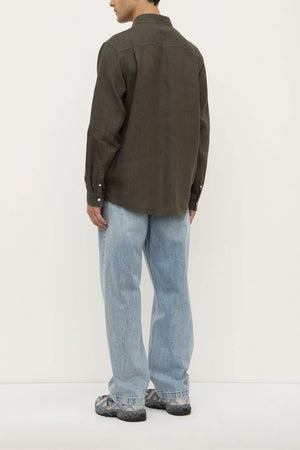 Assembly Label | Everyday Mens Linen Long Sleeve Shirt | Sorrel