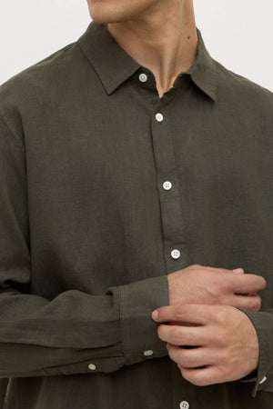Assembly Label | Everyday Mens Linen Long Sleeve Shirt | Sorrel