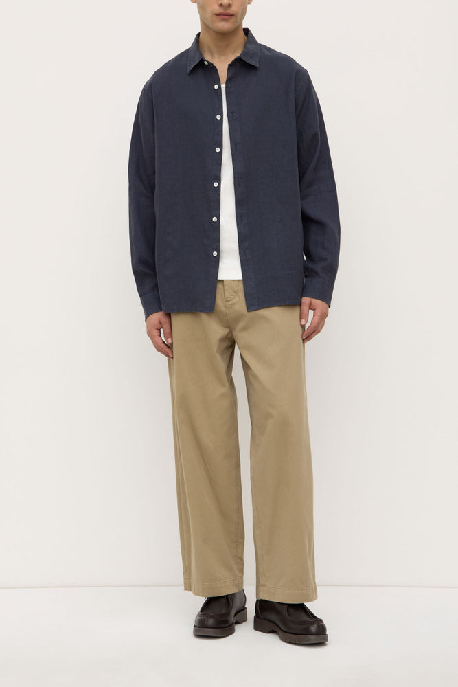 Assembly Label | Everyday Linen Long Sleeve Shirt | True Navy