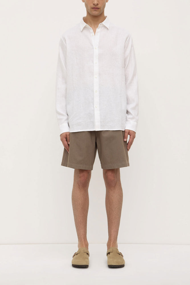 Assembly Label | Everyday Mens Linen Long Sleeve Shirt | White