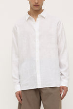 Assembly Label | Everyday Mens Linen Long Sleeve Shirt | White