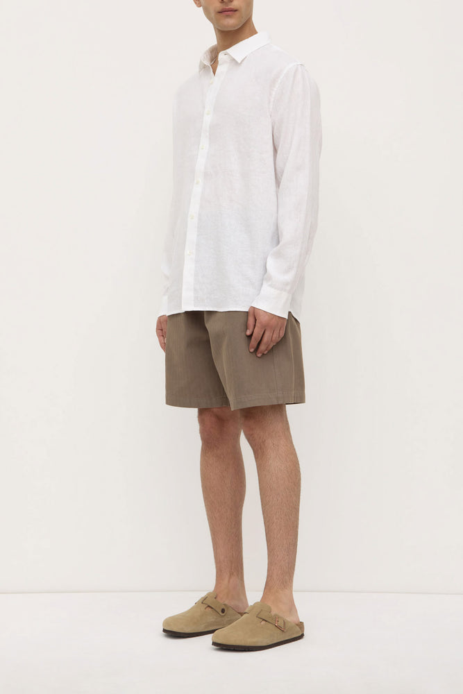 Assembly Label | Everyday Mens Linen Long Sleeve Shirt | White
