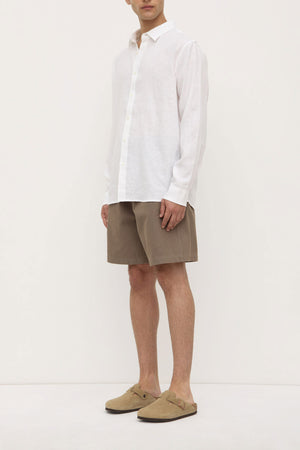 Assembly Label | Everyday Mens Linen Long Sleeve Shirt | White