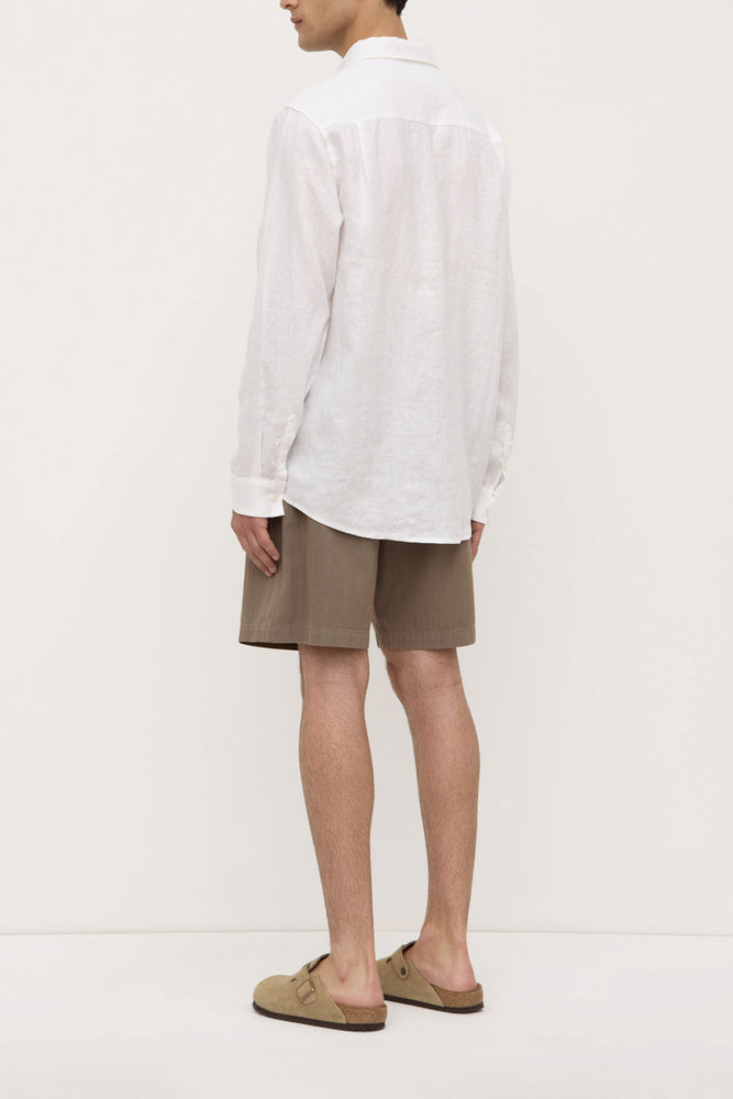 Assembly Label | Everyday Mens Linen Long Sleeve Shirt | White