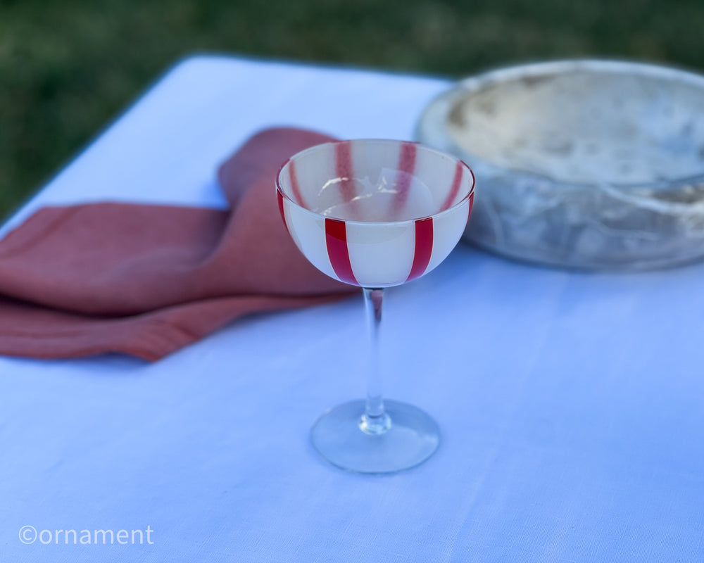 Cocktail Coupe Glass | Pink / Red Set of 2