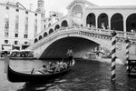 Skye Carter | Gondola Under Rialto Bridge | Black & White