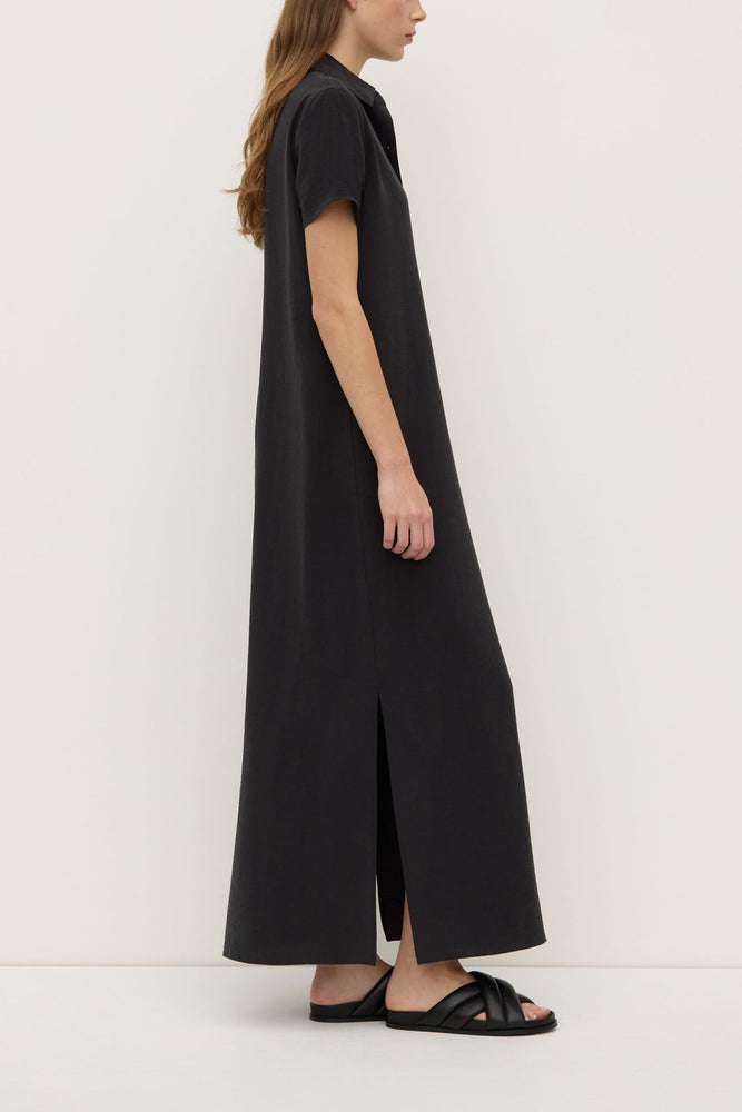 Assembly Label | Heather Silk Blend Shirt Dress | Black