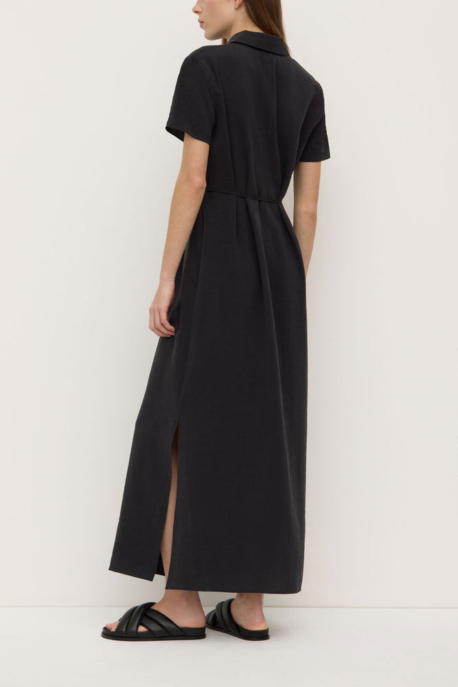 Assembly Label | Heather Silk Blend Shirt Dress | Black