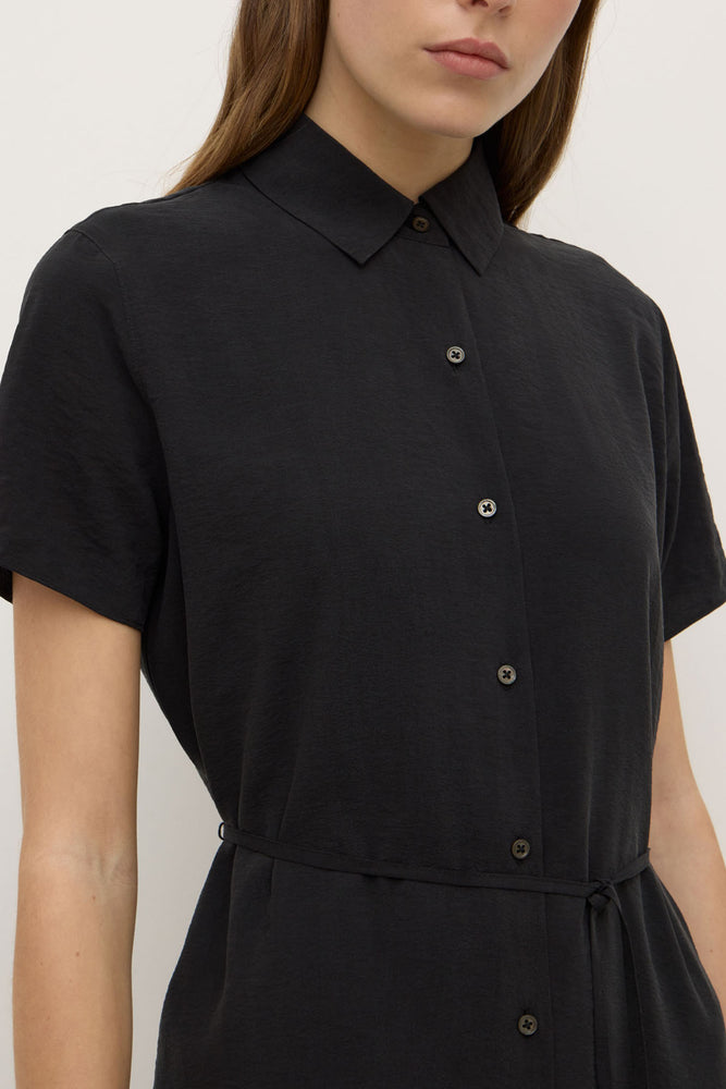 Assembly Label | Heather Silk Blend Shirt Dress | Black