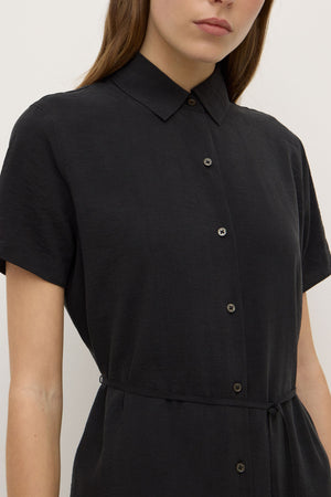 Assembly Label | Heather Silk Blend Shirt Dress | Black