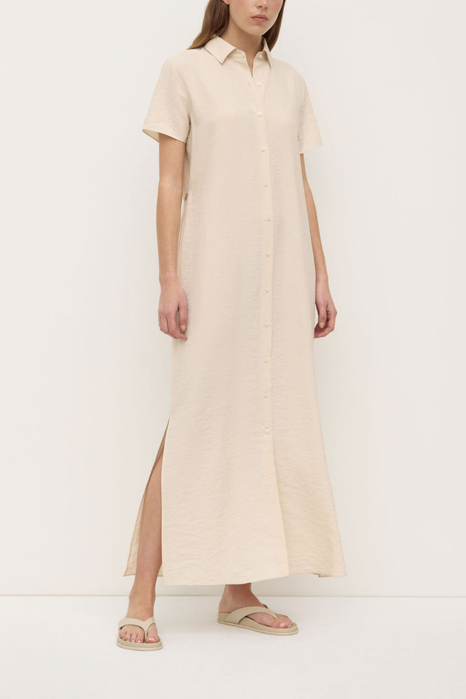 Assembly Label | Heather Silk Blend Shirt Dress | Tapioca