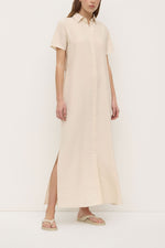 Assembly Label | Heather Silk Blend Shirt Dress | Tapioca