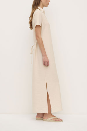 Assembly Label | Heather Silk Blend Shirt Dress | Tapioca