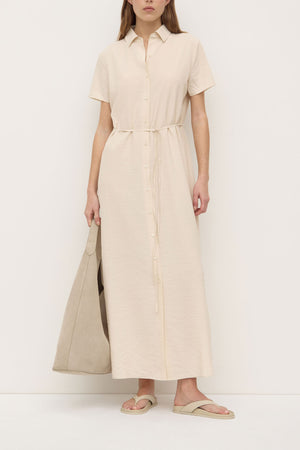 Assembly Label | Heather Silk Blend Shirt Dress | Tapioca