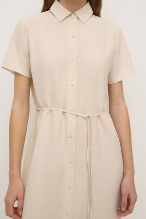 Assembly Label | Heather Silk Blend Shirt Dress | Tapioca