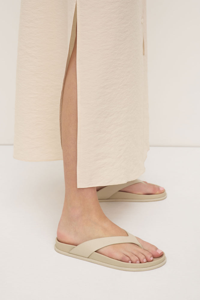 Assembly Label | Heather Silk Blend Shirt Dress | Tapioca