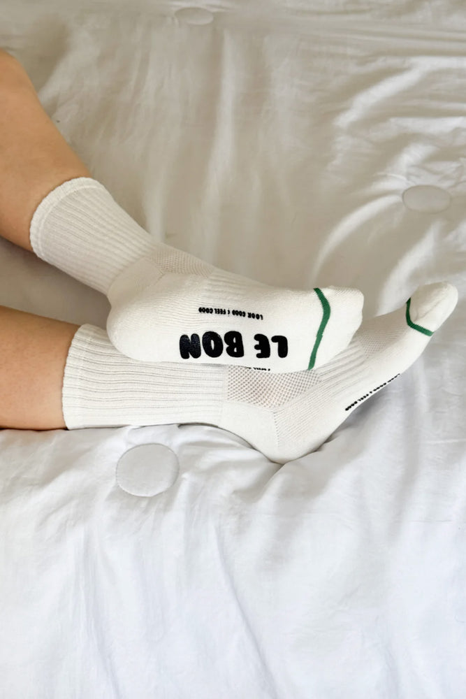 Le Bon Shoppe | Hugger Socks | White/Black