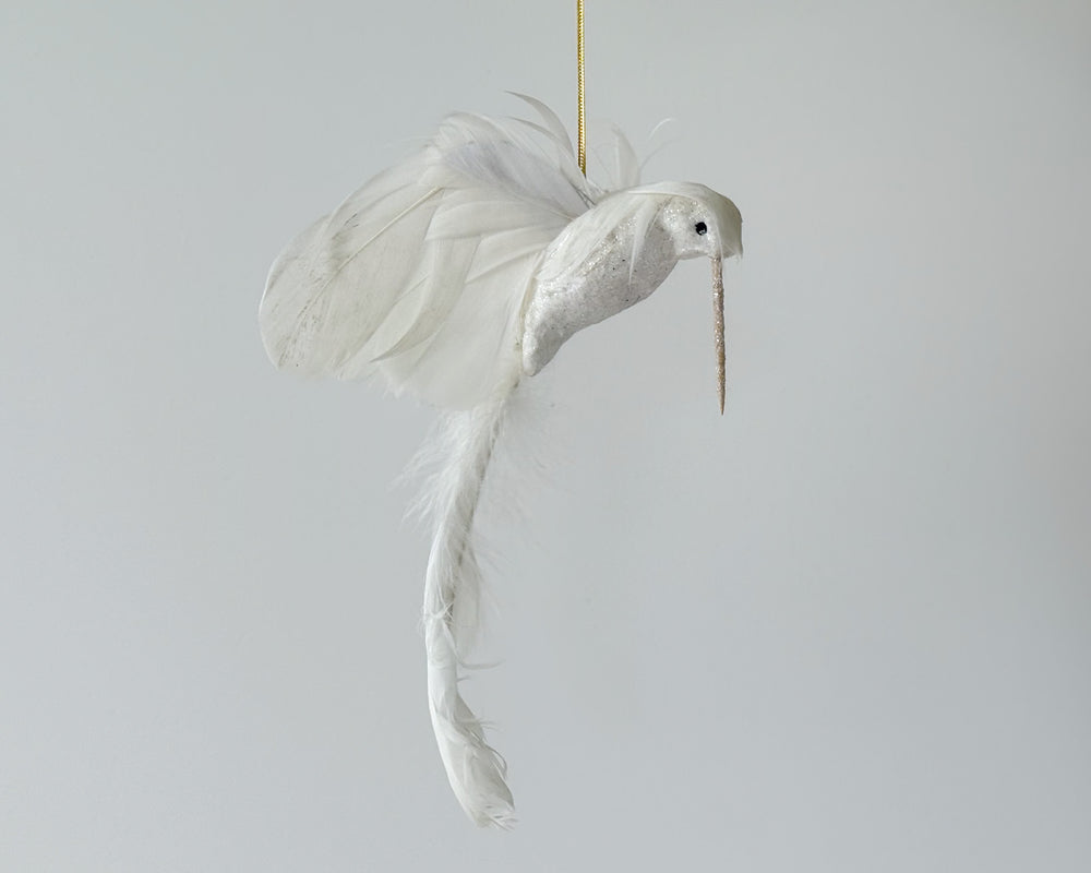 Flying Hummingbird Decoration | White