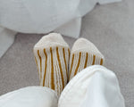 Yahae Socks | Organic Cotton Mohair Stripe | Yellow