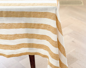 Linen Table Cloth | Sunflower Stripe