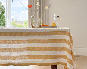 Linen Table Cloth | Sunflower Stripe