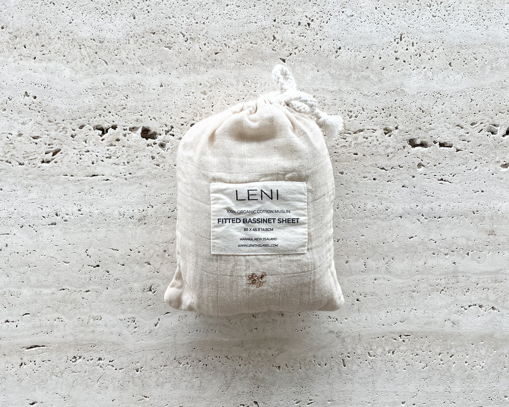 Leni The Label | Fitted Bassinet Sheet | Kanuka