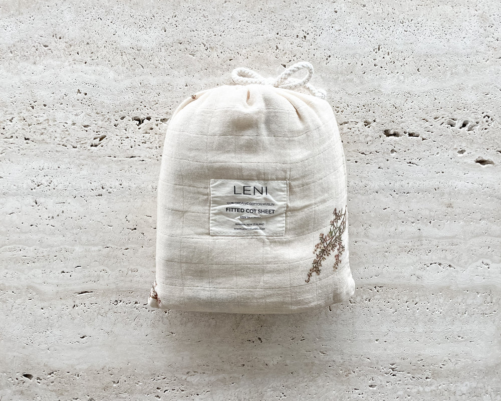 Leni The Label | Fitted Cot Sheet | Kanuka