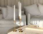 Lumiere Double Twist Candles | Set of 4 | Ivory