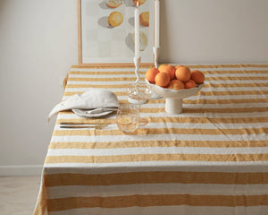 Linen Table Cloth | Sunflower Stripe