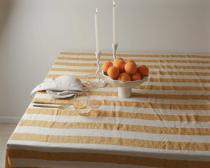 Linen Table Cloth | Sunflower Stripe