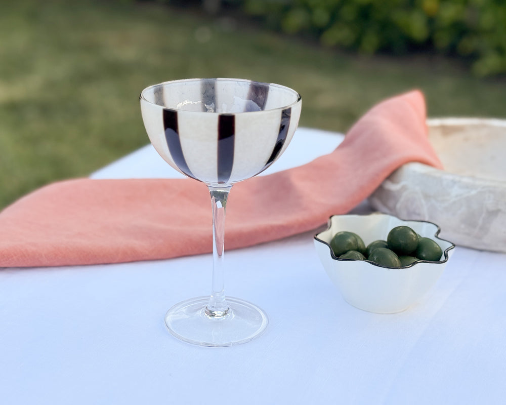Cocktail Coupe Glass | Nude / Black Set of 2