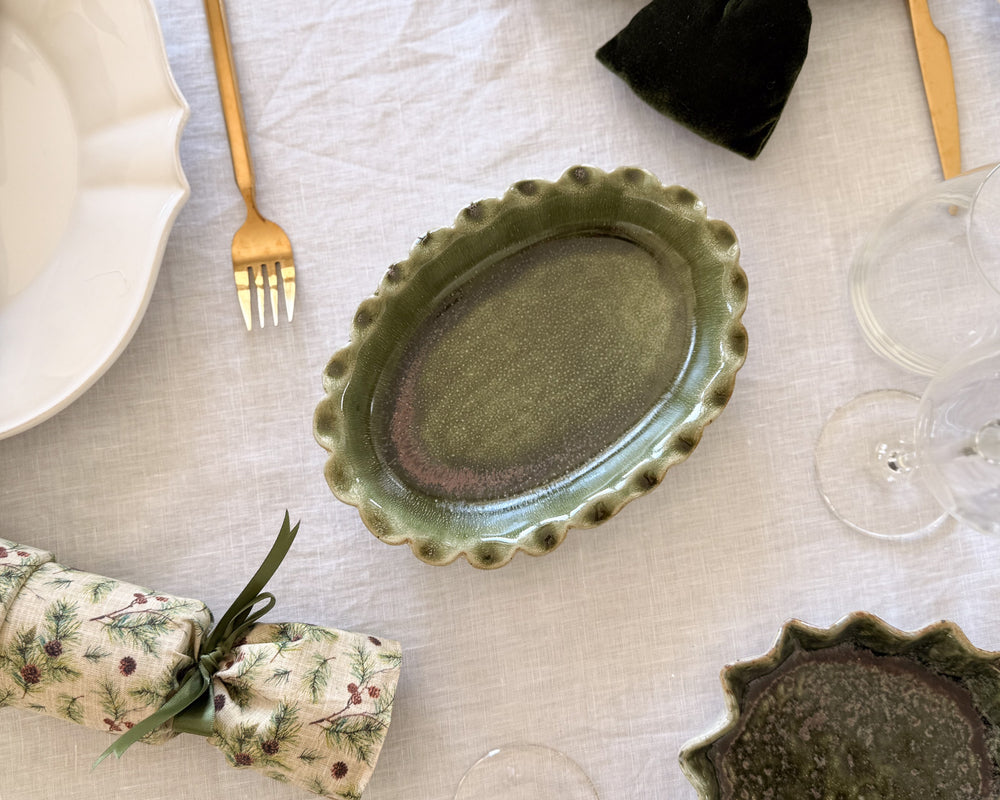 Oval Sicilian Ceramic Dish | Olive