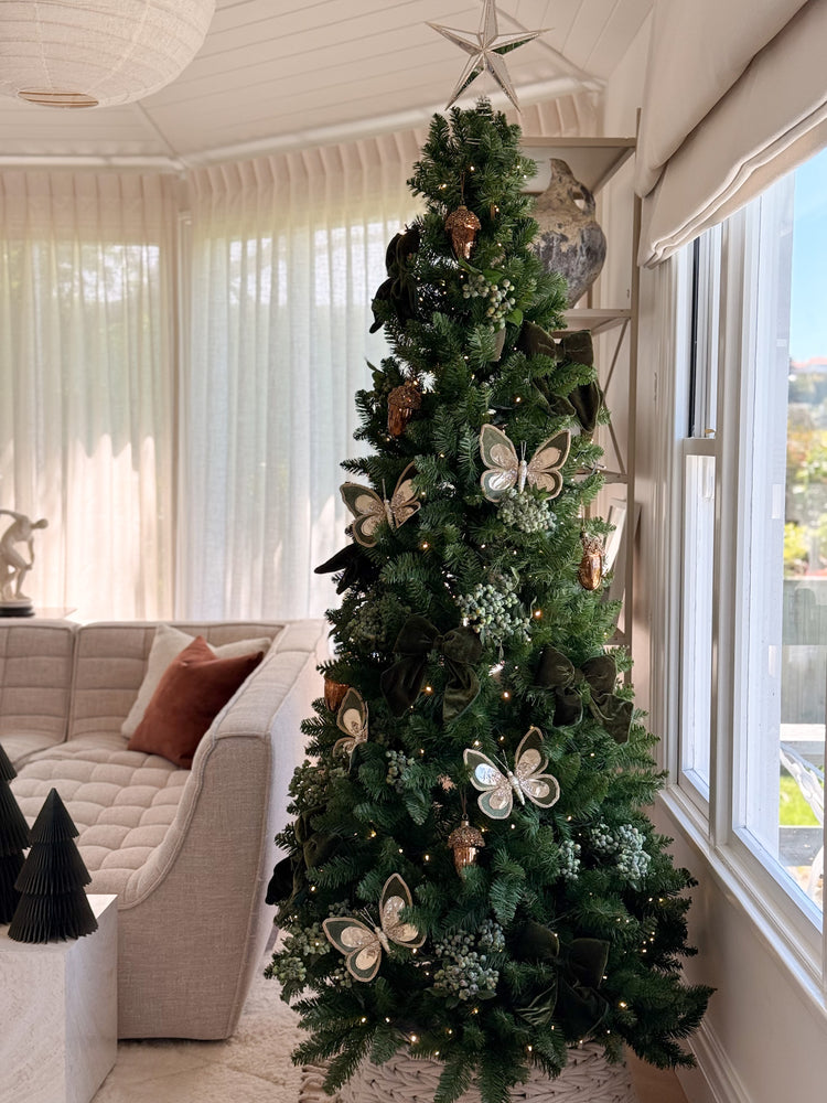 Luxe Butterfly Clip Decoration | Green & Gold