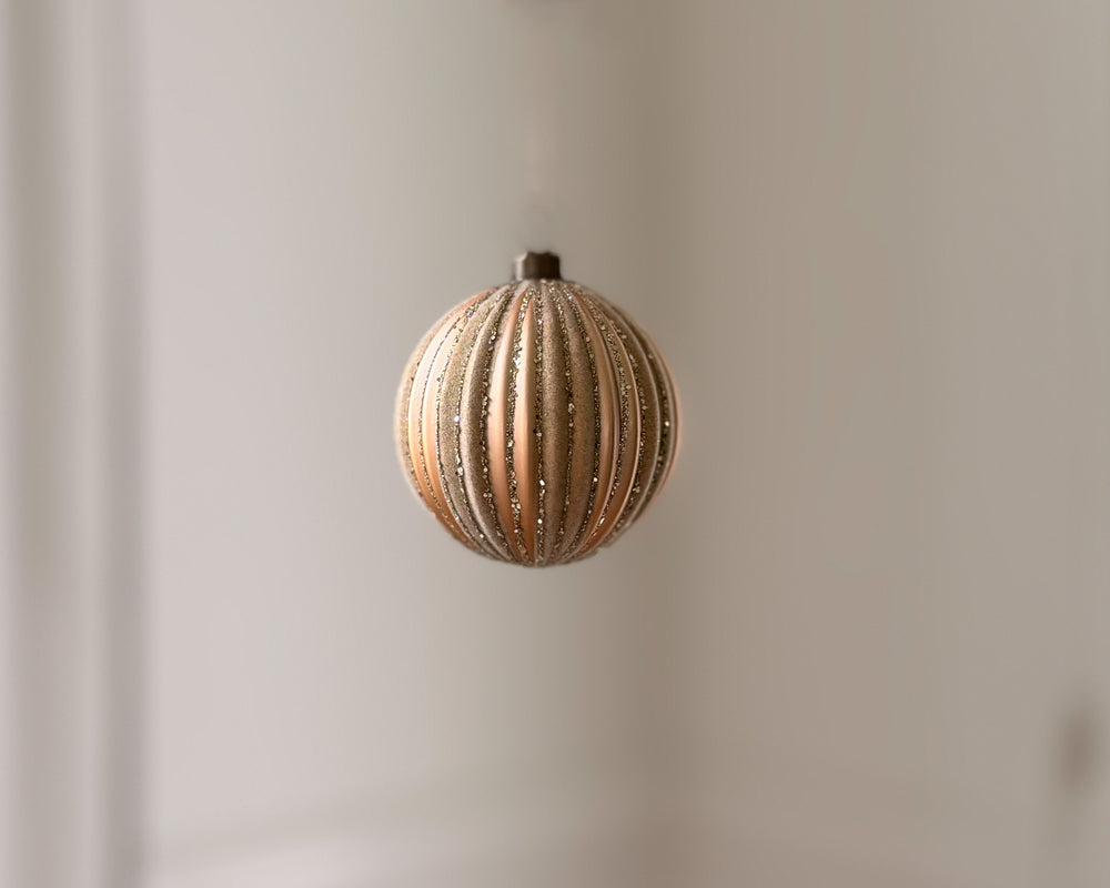 Gold Ribbed Bauble Decoration